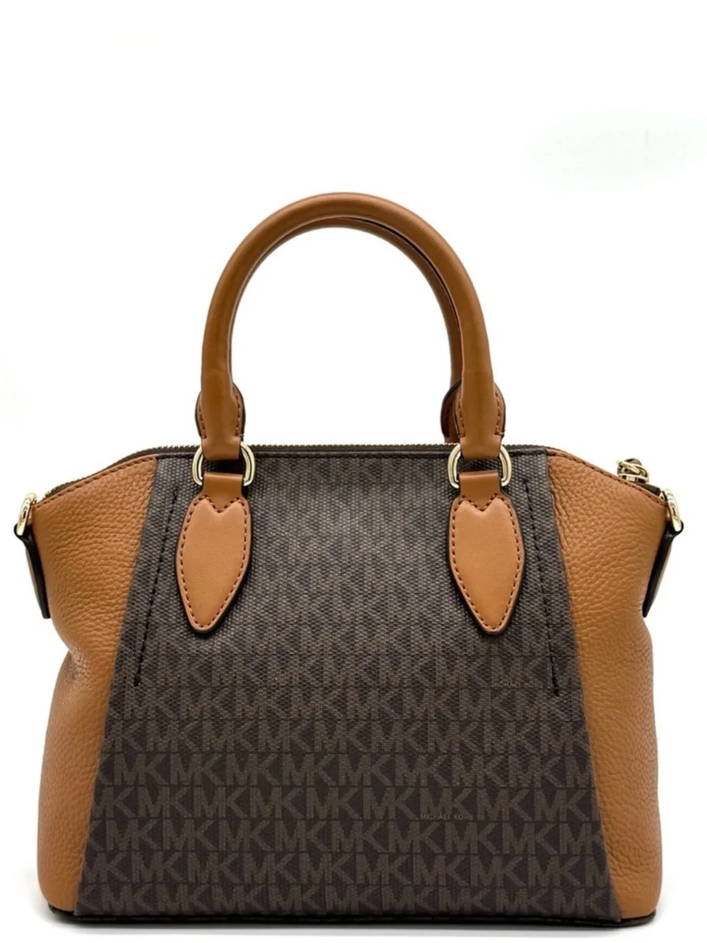Michael Kors Sienna Medium Logo and Leather Messenger Bag Brown/Acorn